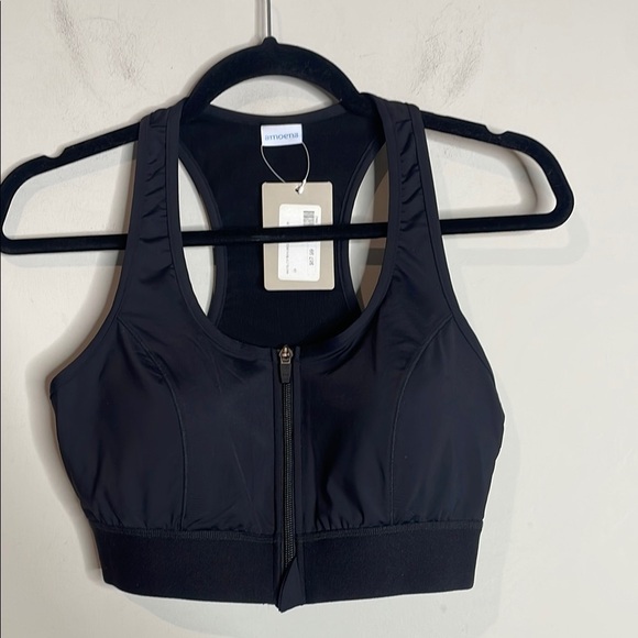 Amoena | Black Racerback Sports Bra with Front Zipper Size Medium NWT - Picture 1 of 4